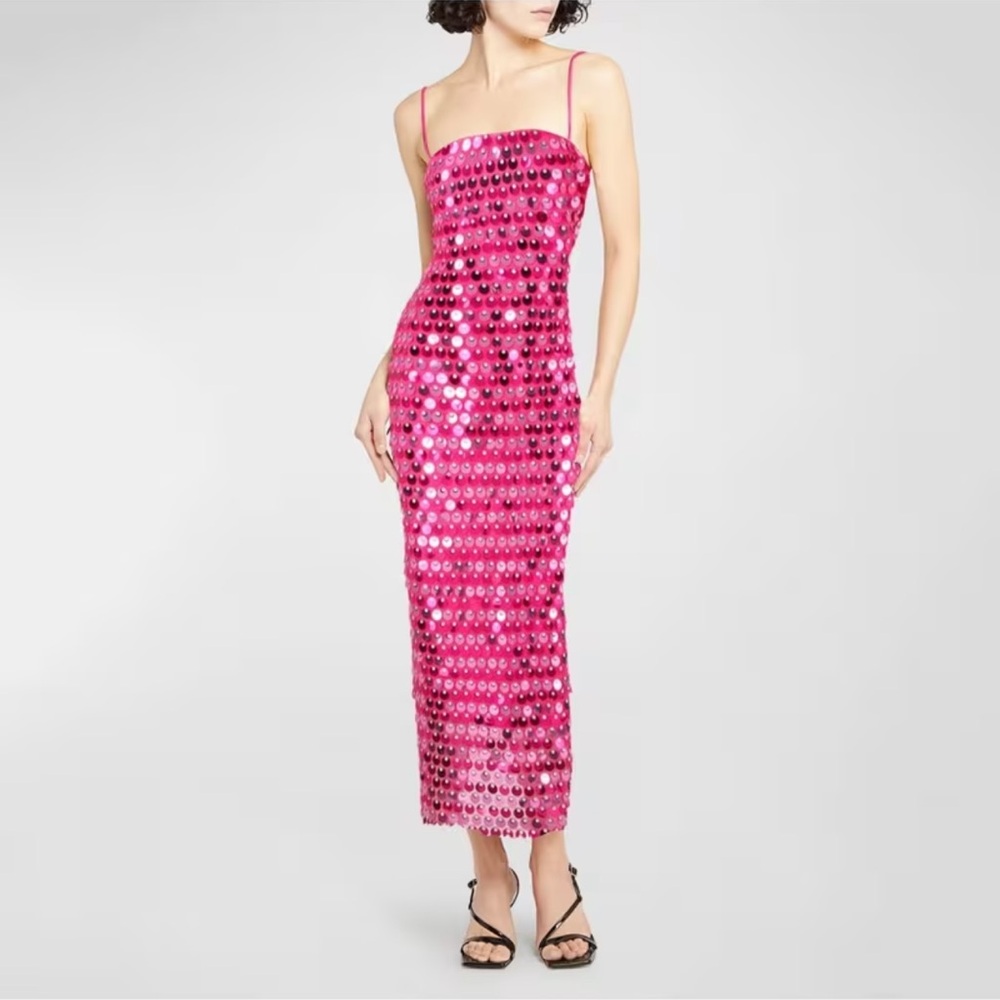 Source Unknown Fuchsia Sequin Midi Dress